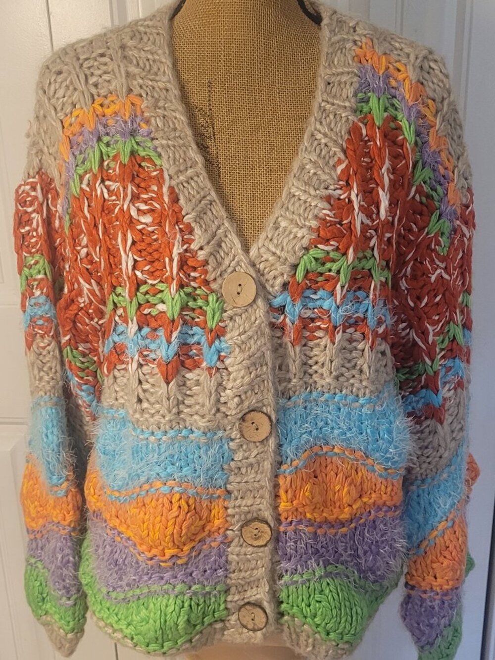 POL Cardi, Bright & Colorful Button-Front, NWOT, S - GORGEOUS!!